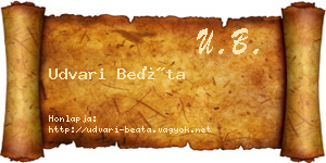 Udvari Beáta névjegykártya