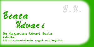 beata udvari business card