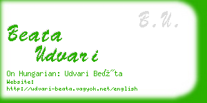 beata udvari business card